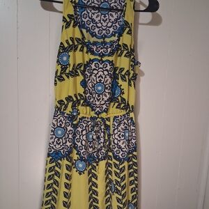 BeBop Yellow and Blue Patterned Mini Dress